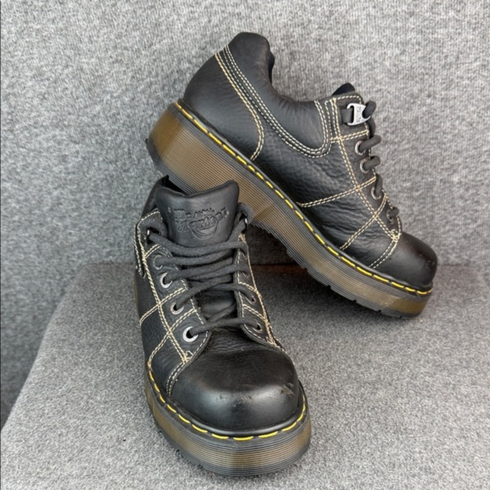 Vintage Y2K Dr. Martens Black Leather Derby Chunky Platform Shoes‎ Size 8